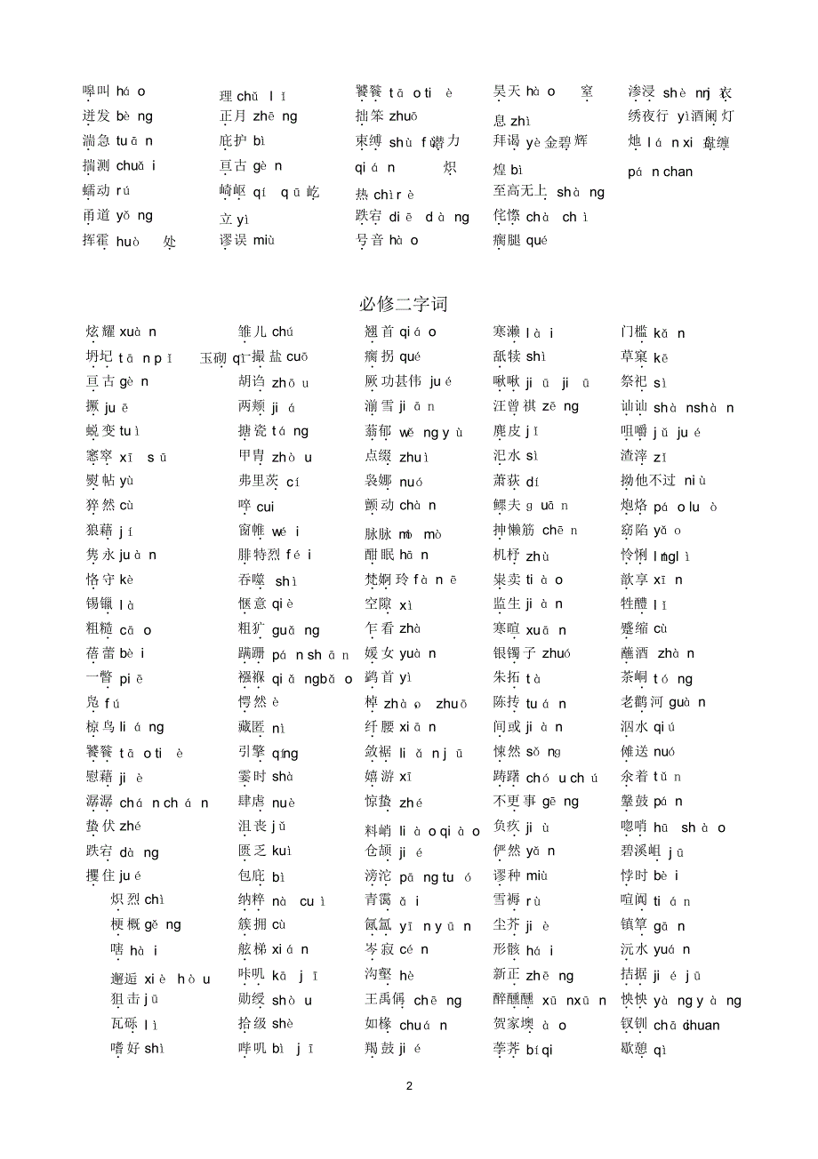 苏教版必修1-5字词(20170915155253)_第2页