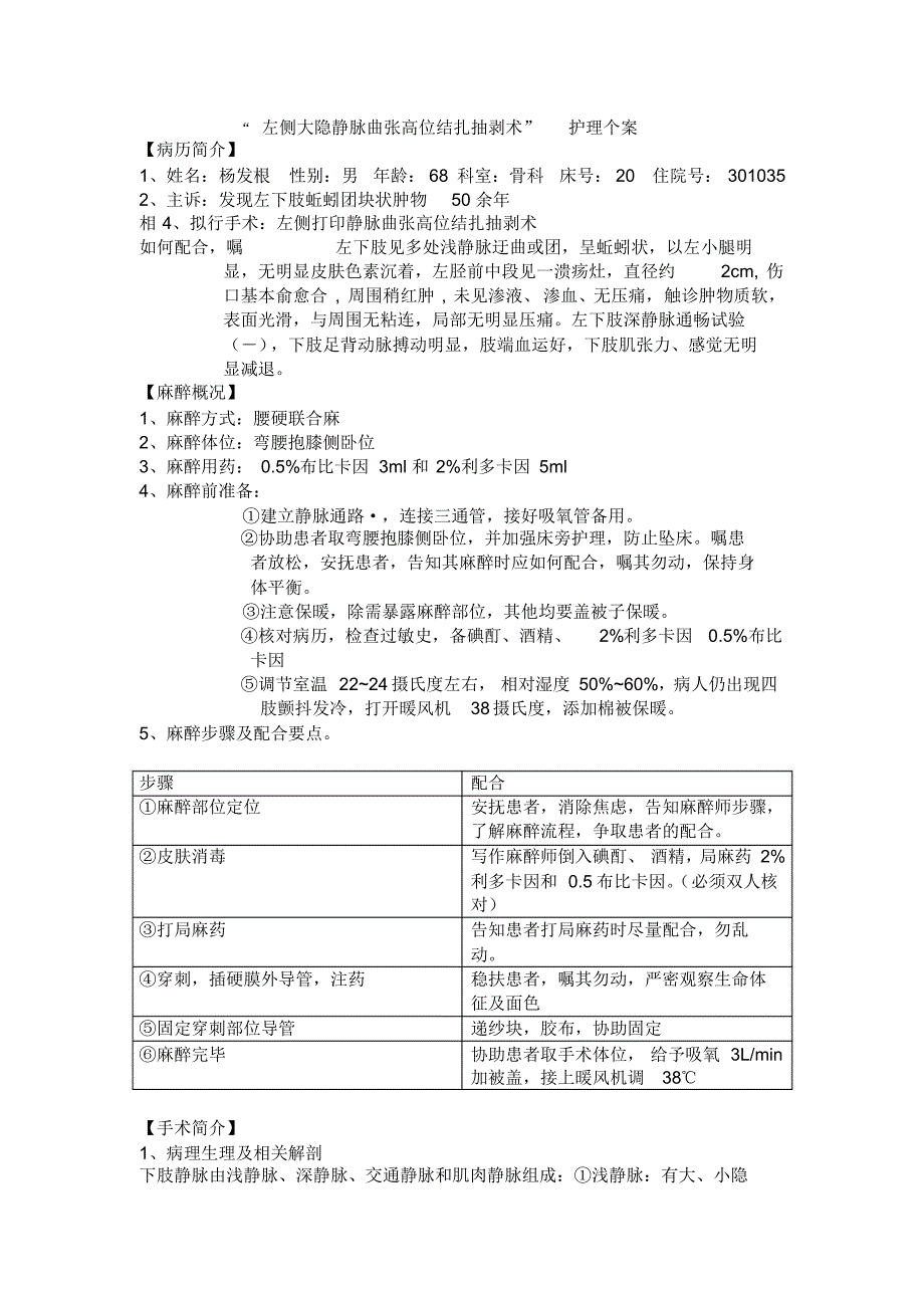 左侧大隐静脉曲张高位结扎抽剥术_第1页