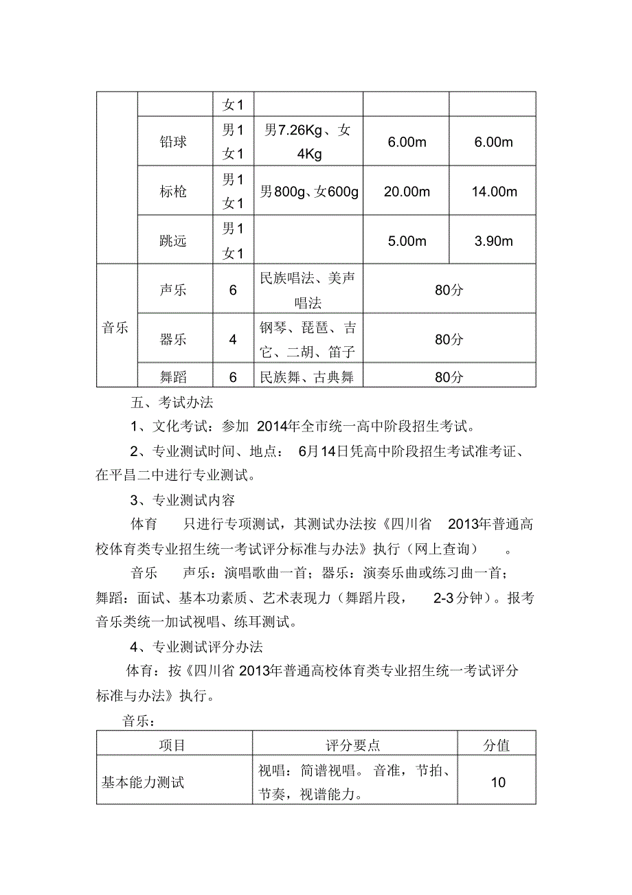 平昌二中14年体育特长招生办法_第2页