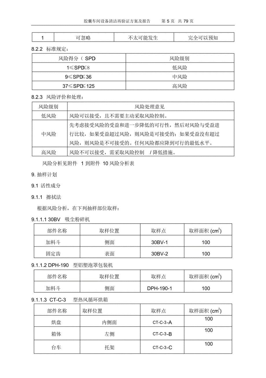 胶囊车间设备清洁再验证方案_第5页