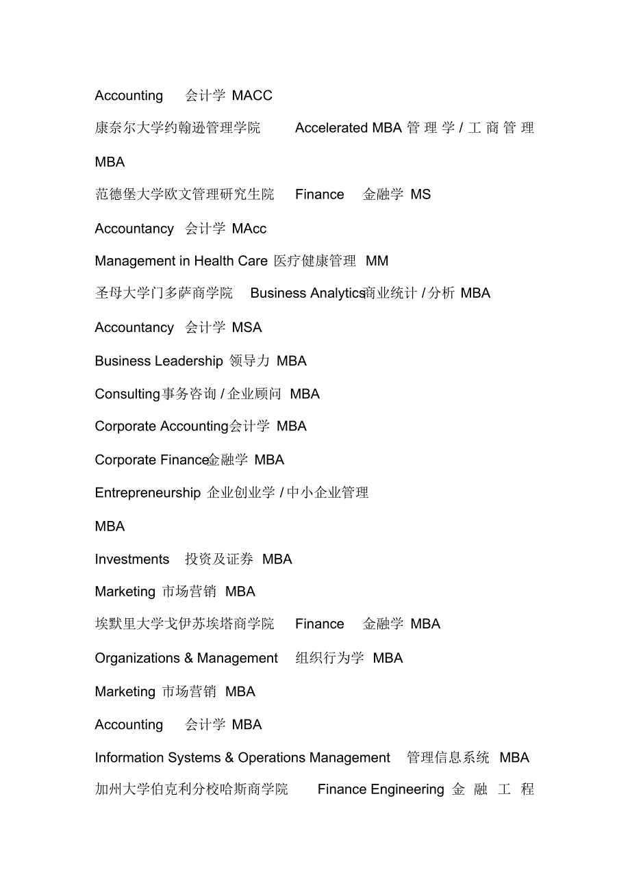 美国一年制硕士项目列表_第4页