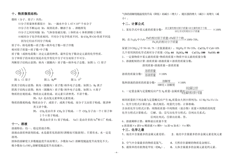 初三化学必背知识提纲_第4页