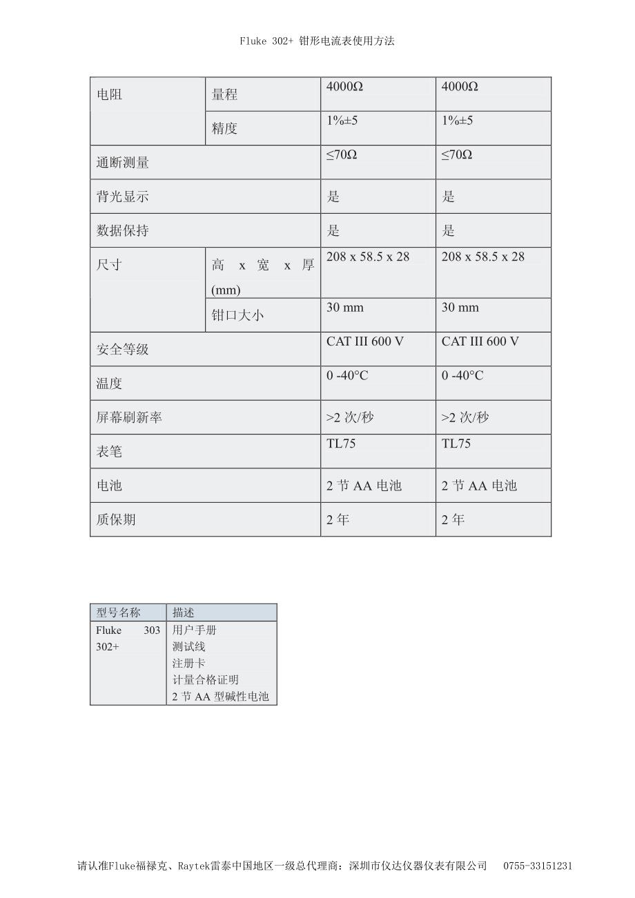 Fluke 302+ 钳形电流表_第4页