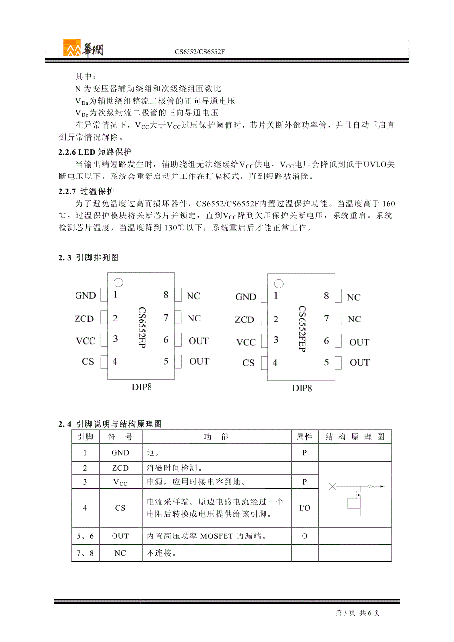 CS6552EP／CS6552FEP低成本24W隔离驱动方案_第3页