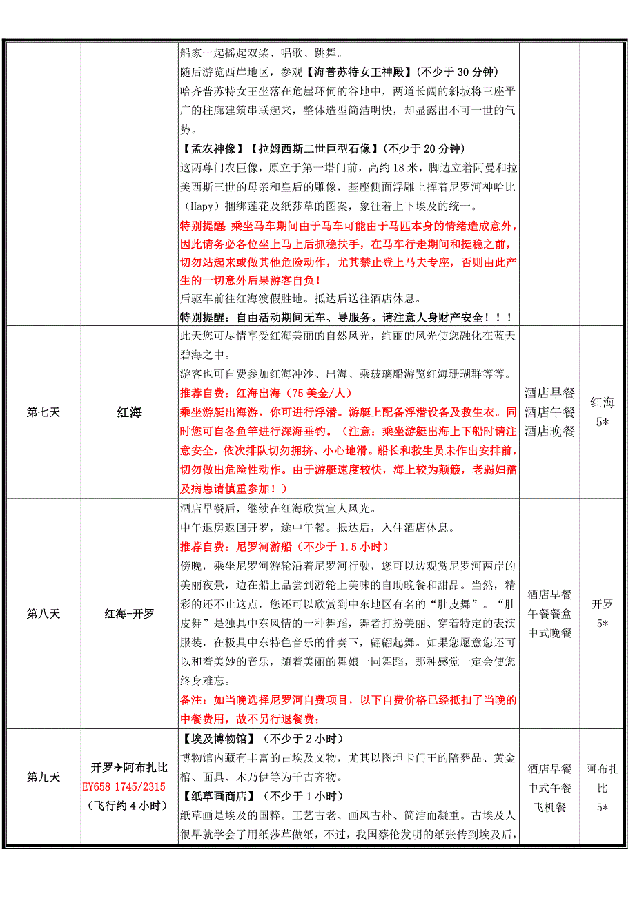 —埃及、阿联酋12天9晚游轮之旅—_第3页