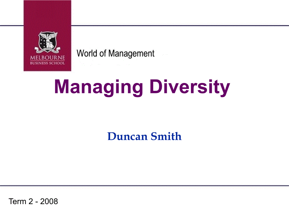 Managing Diversity  管理多样化_第1页