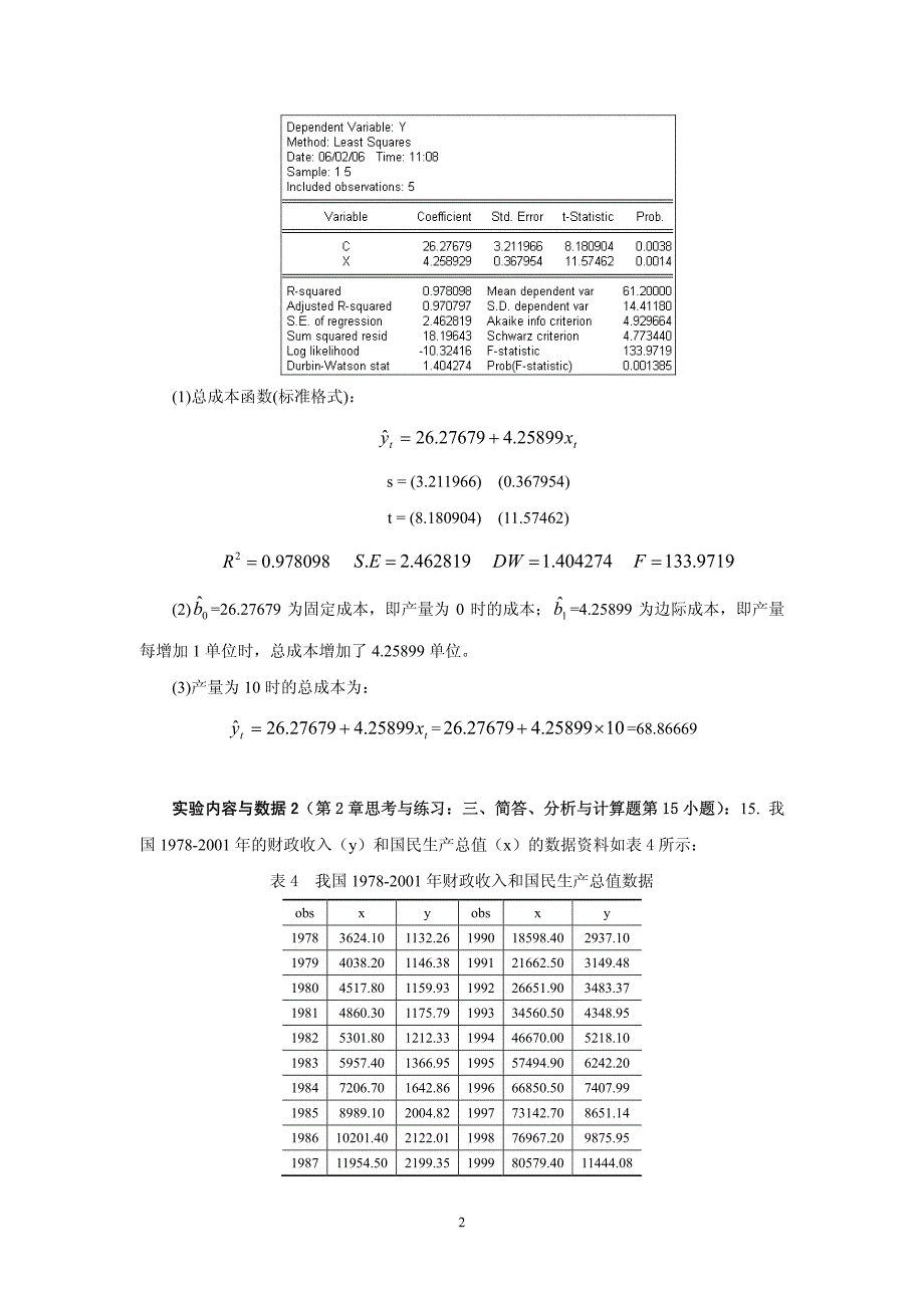 《计量经济学》上机实验参考答案_第2页