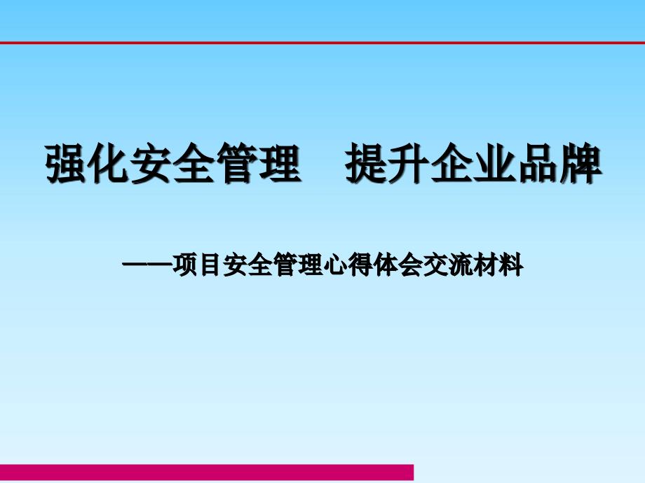 项目安全管理心得体会讲解(施工现场安全)_第1页