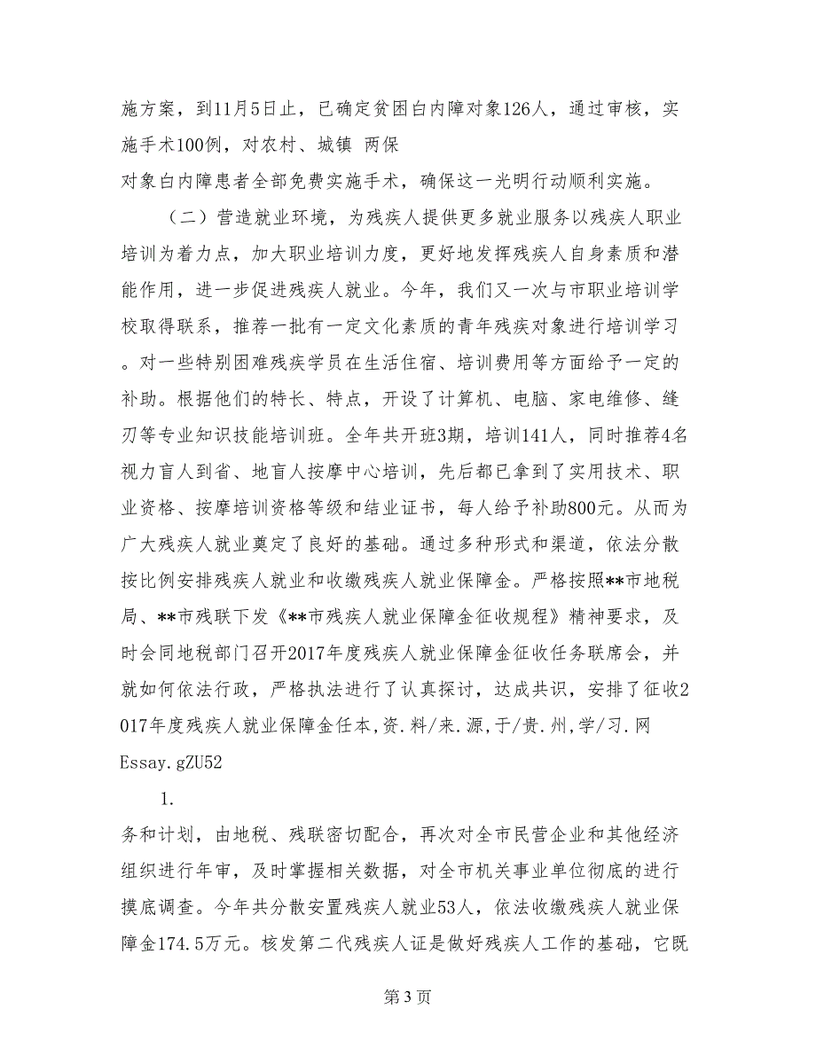 市残联2017年工作总结及2018年工作思路_第3页