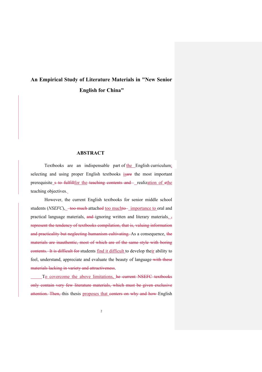 毕业设计（论文）-《新编人教版高中英语》文学选材的实证研究_第2页