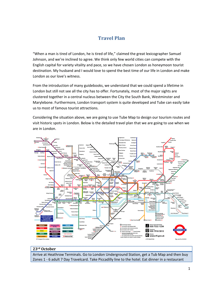 London Travel Plan_第1页