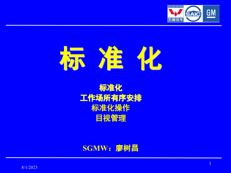 PPT-标准化标准化工作场所有序安排标准化操作目视管理SGMW_第1页