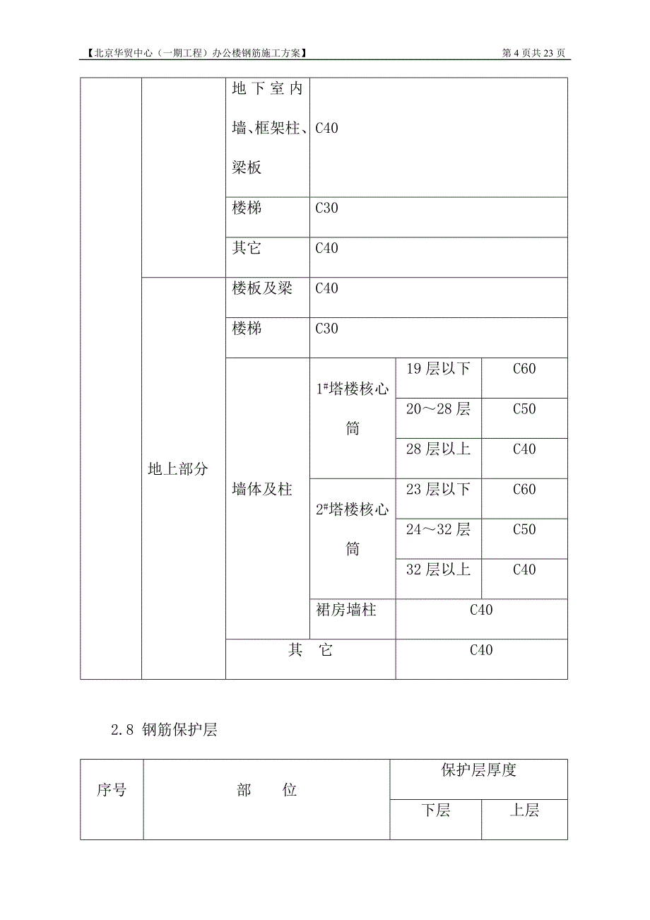 华贸中心（一期工程）办公楼钢筋施工组织_第4页