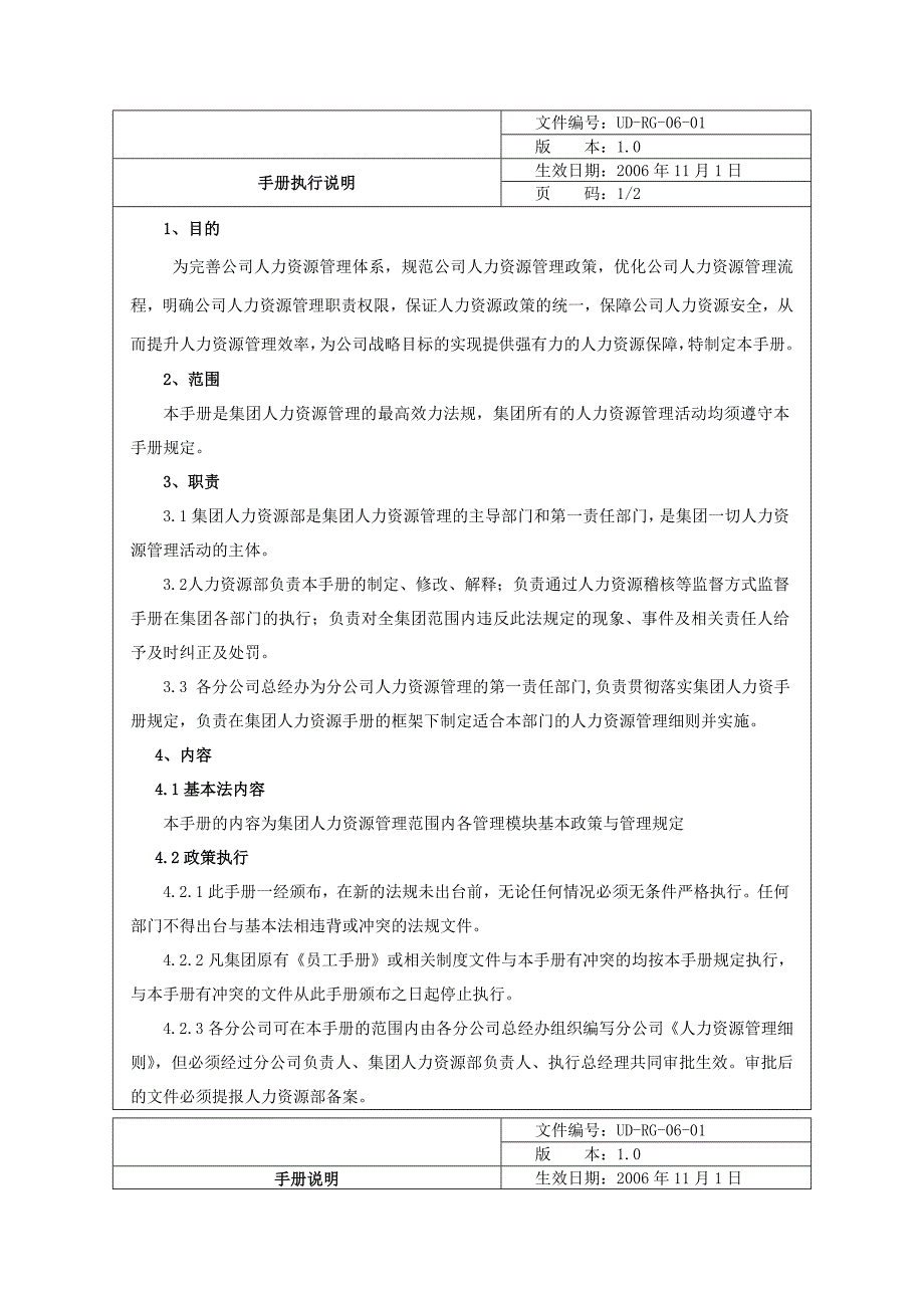 (WORD)-《文一红叶办公文教文具集团人力资源管理制度手册》(88页)-人事制度表格_第1页