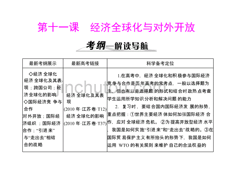 高考政治一轮复习课件必修1经济全球化与对外开放_第1页