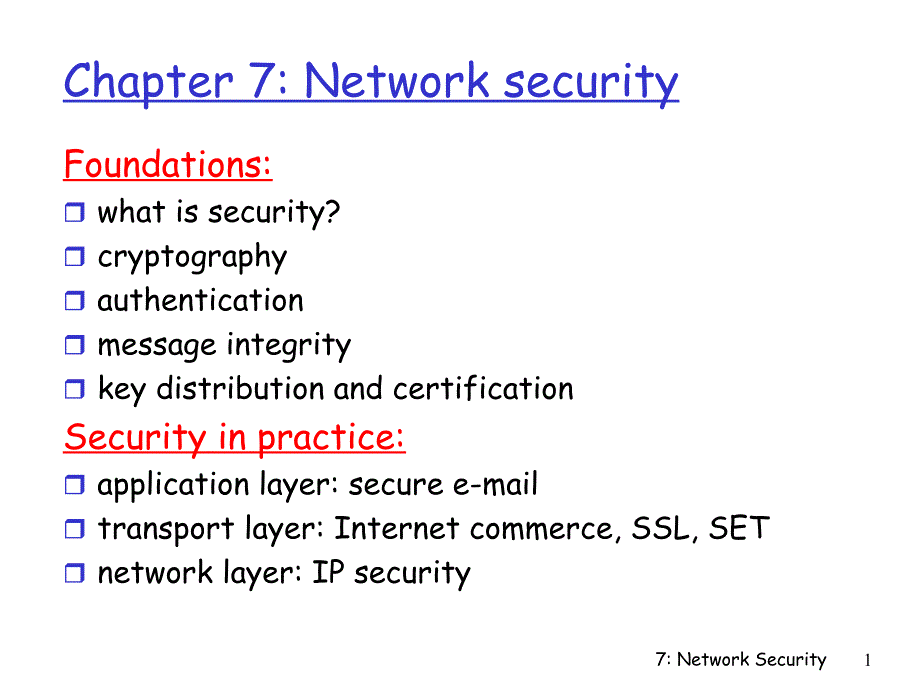 全套英文版《计算机网络》PPT电子课件教案-Chapter 7 Network security_第1页