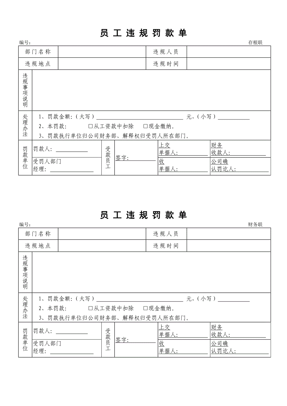 建筑公司班组、材料、员工罚款单_第3页