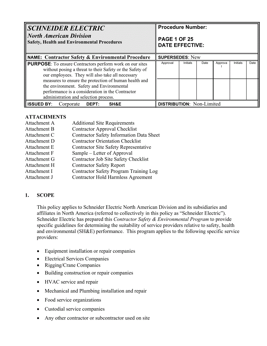 Contractor Safety Policies and Procedures - Square D_第1页