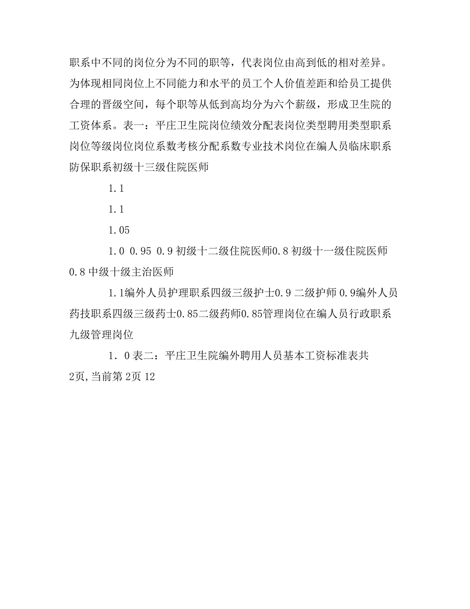 卫生院岗位绩效工资分配方案_第4页