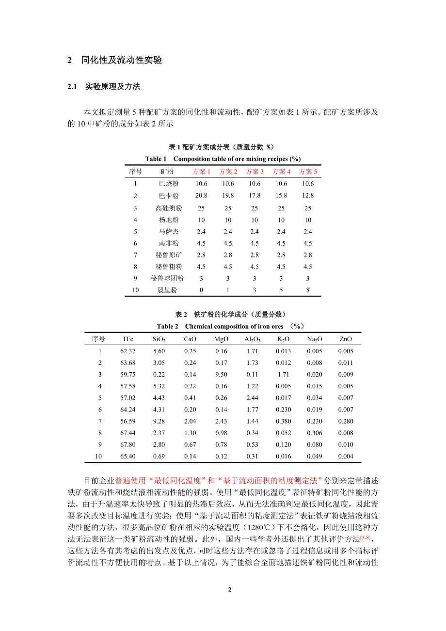 基于铁矿粉同化性和流动性预测烧结矿熔滴性能的研究_第2页