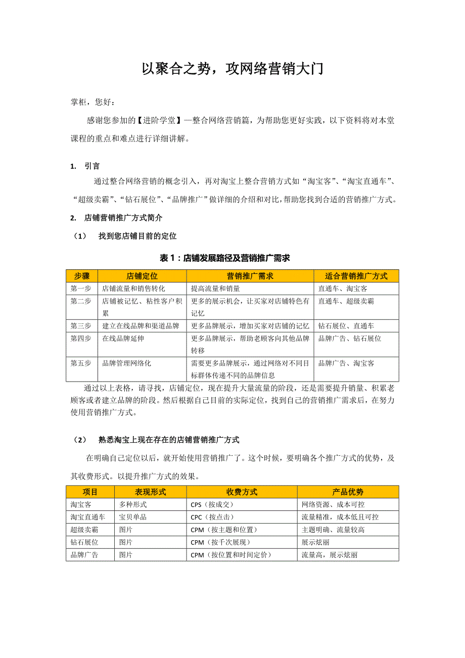 以聚合之势，攻网络营销大门 淘宝进阶课件（2010.6.3）更新_第1页