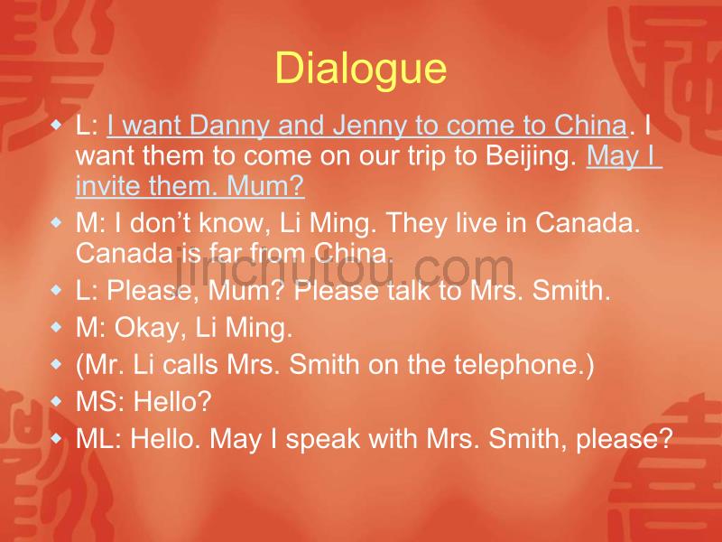 冀教版七下 Unit1Lesson 2May I invite Danny and Jenny【最新】_第5页