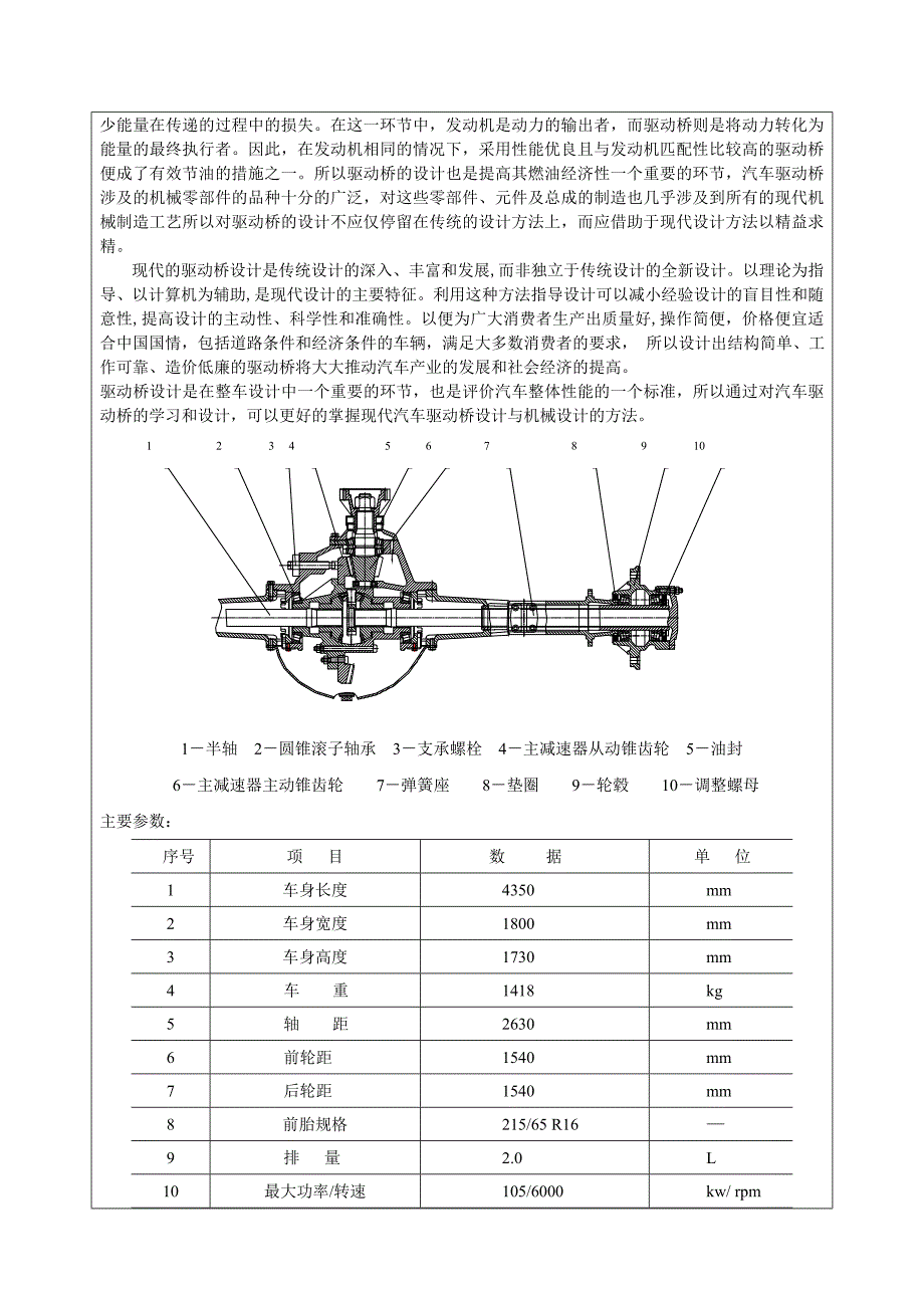 车辆工程毕业设计（论文）开题报告-起亚狮跑驱动桥后桥设计_第4页