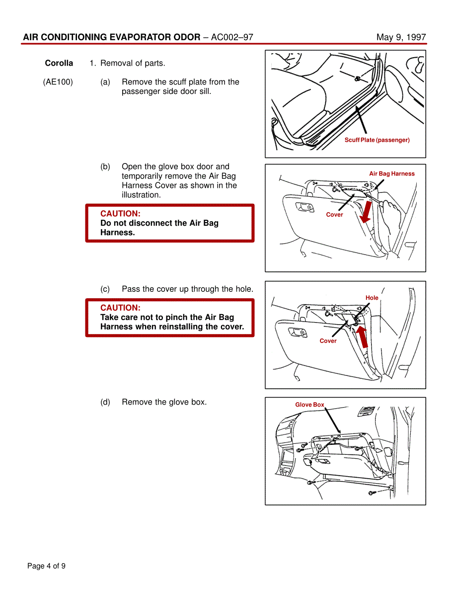 丰田所有车型空调蒸发箱异味处理技术通报_第4页