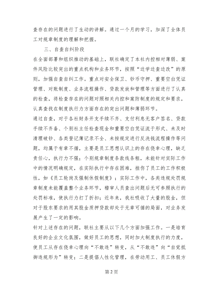 内控和案防自查自纠材料_第2页