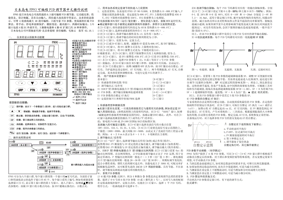 日本岛电FP93调节器中文操作说明_第1页