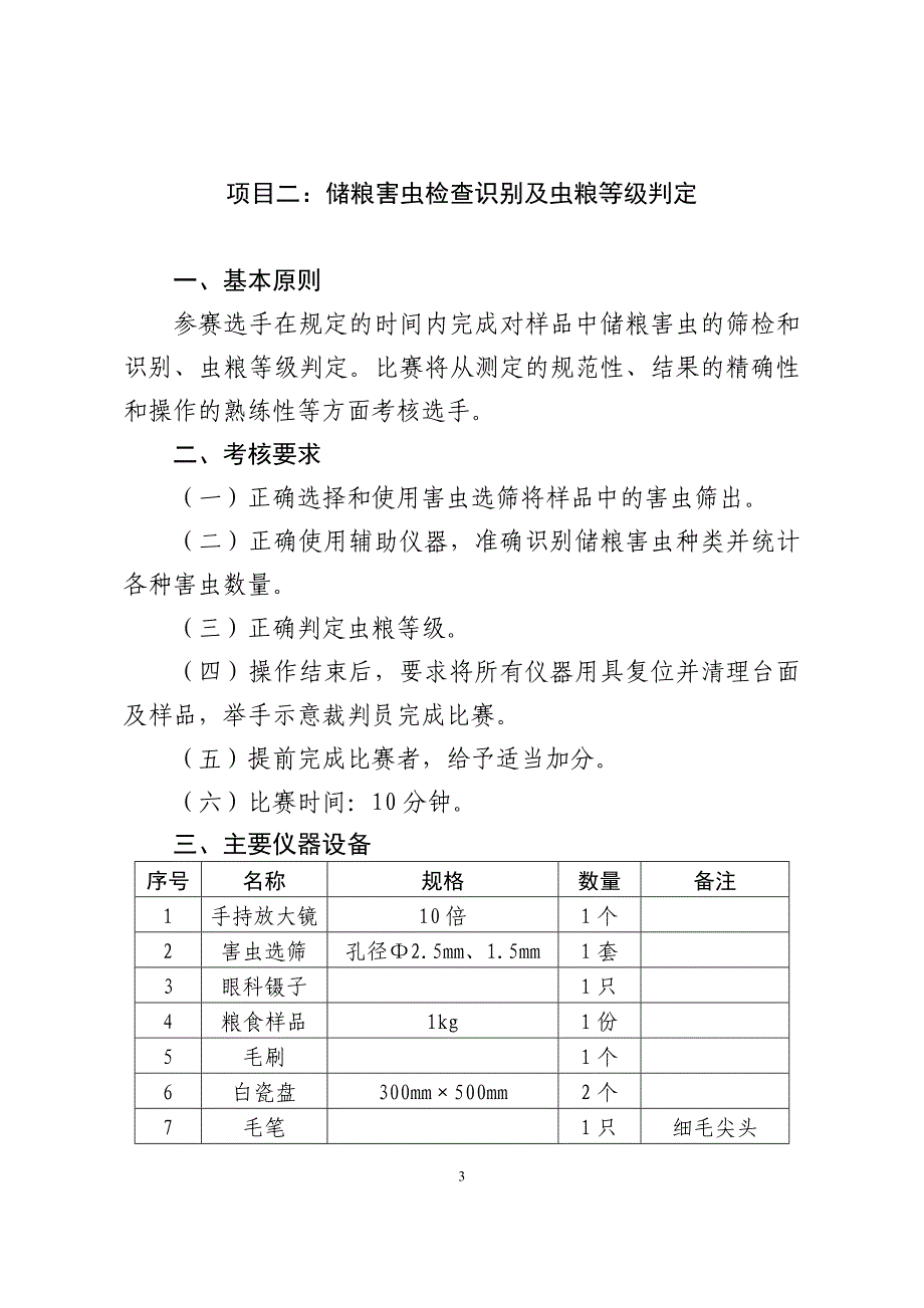 全省粮食仓储职业技能竞赛项目和规则_第3页