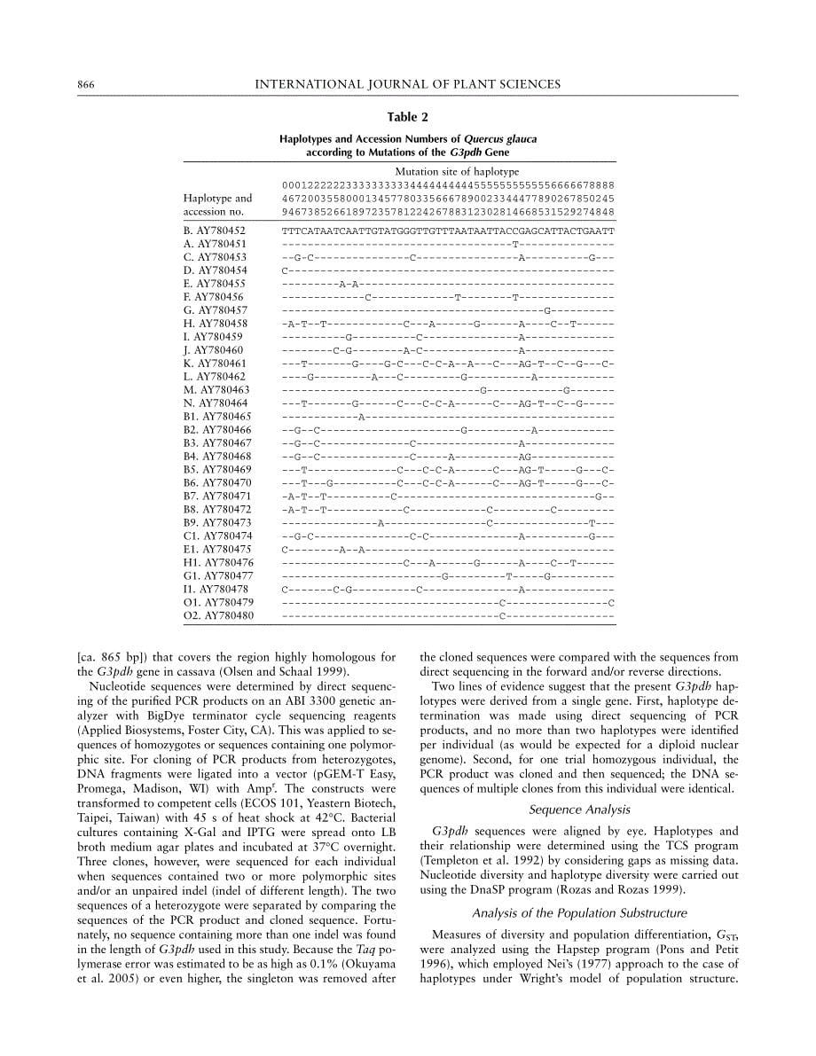 利用核内基因之序列研究青刚栎与冷杉之亲缘地理形式（23）_第5页
