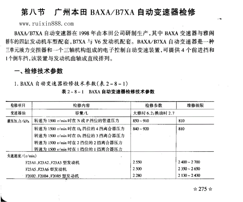 广州本田BAXAB7XA自动变速器检修_第1页