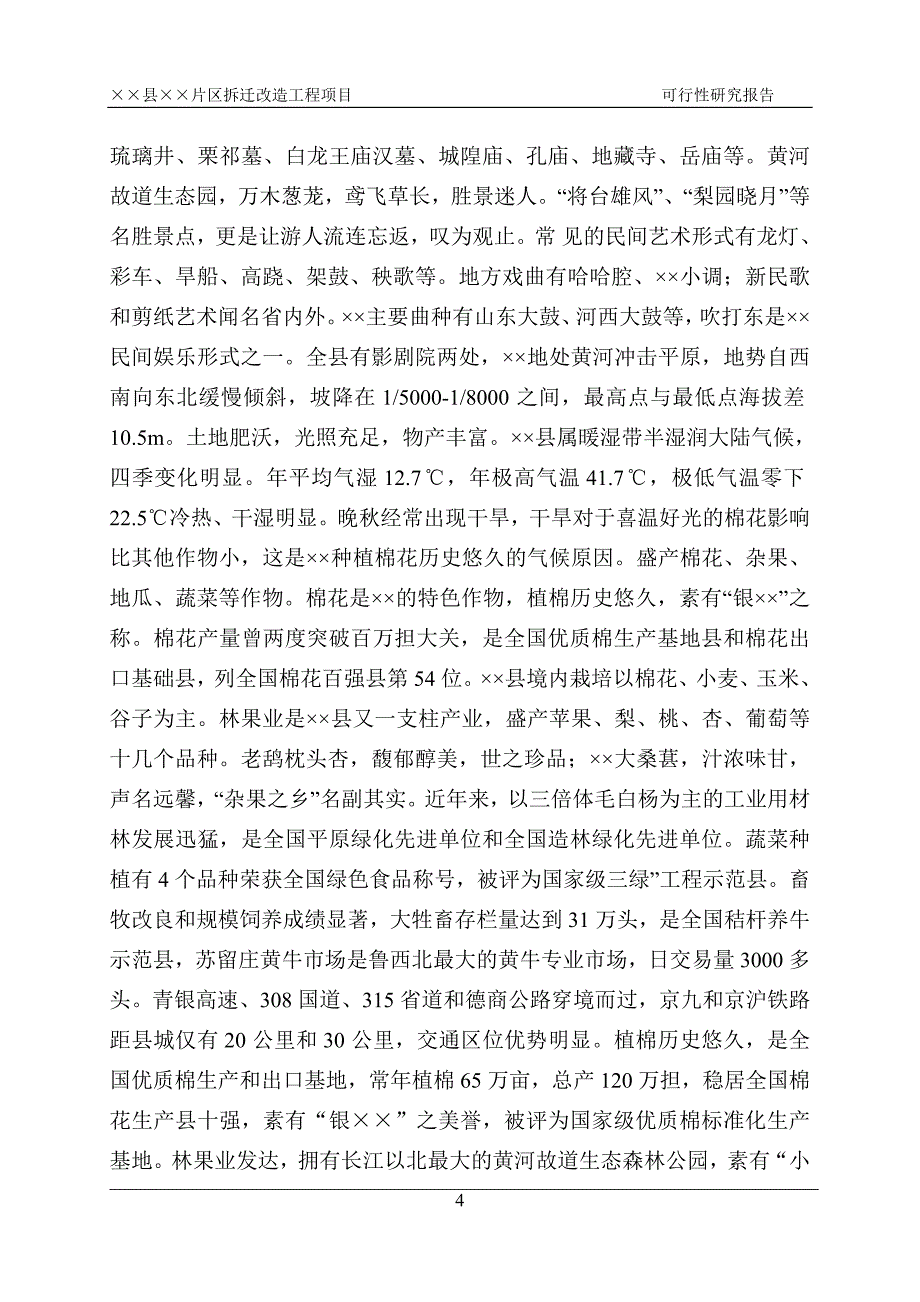 山东省某县片区拆迁改造工程项目可行性研究报告_第4页