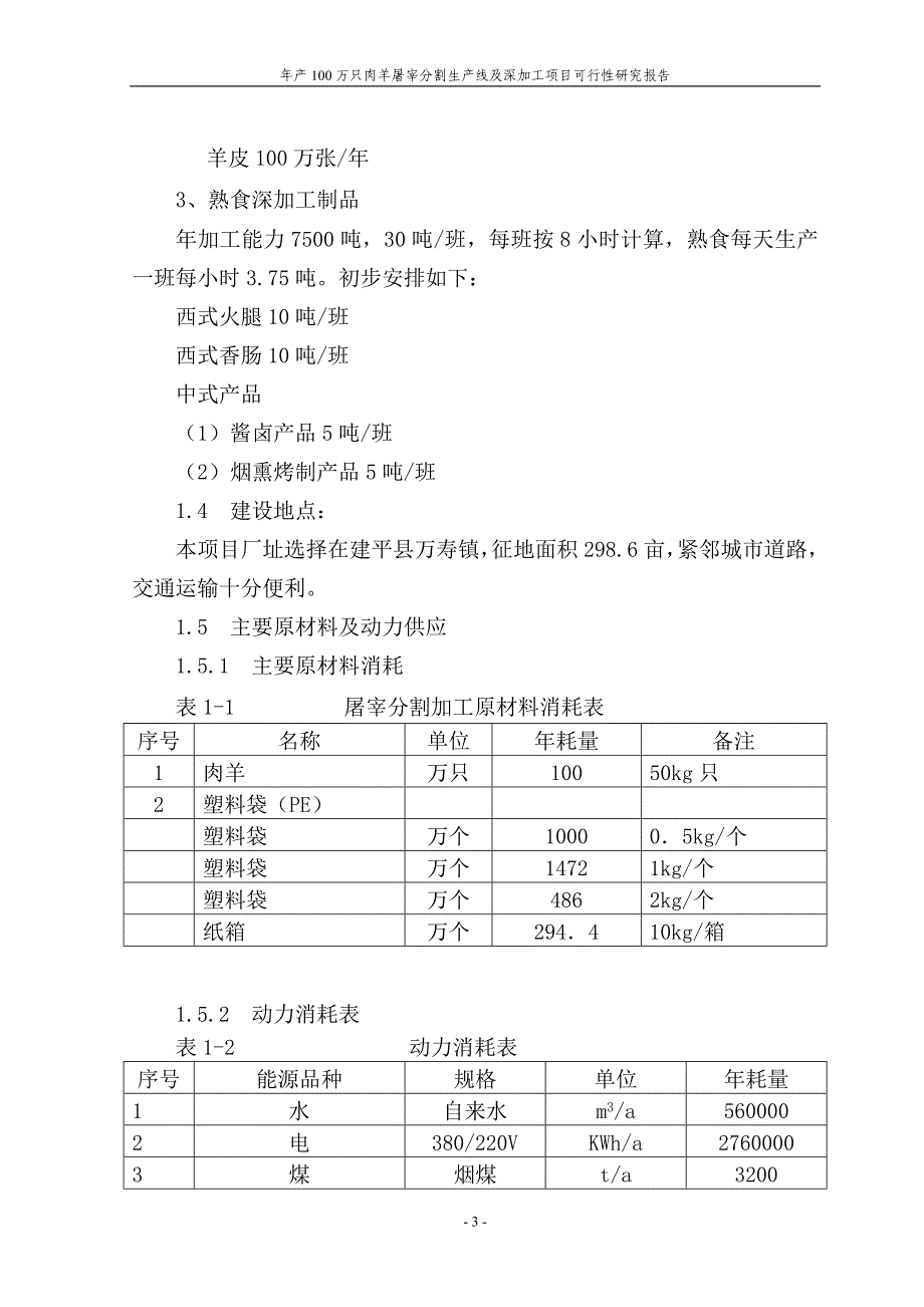 年产100万只肉羊屠宰分割生产线及深加工项目可行性研究报告_第3页