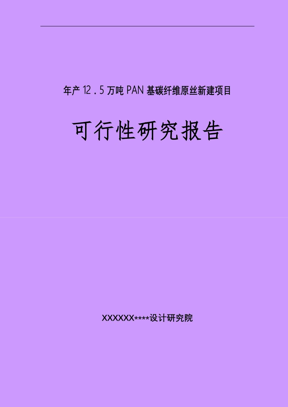 年产12.5万吨PAN基碳纤维原丝建设项目可研报告_第1页