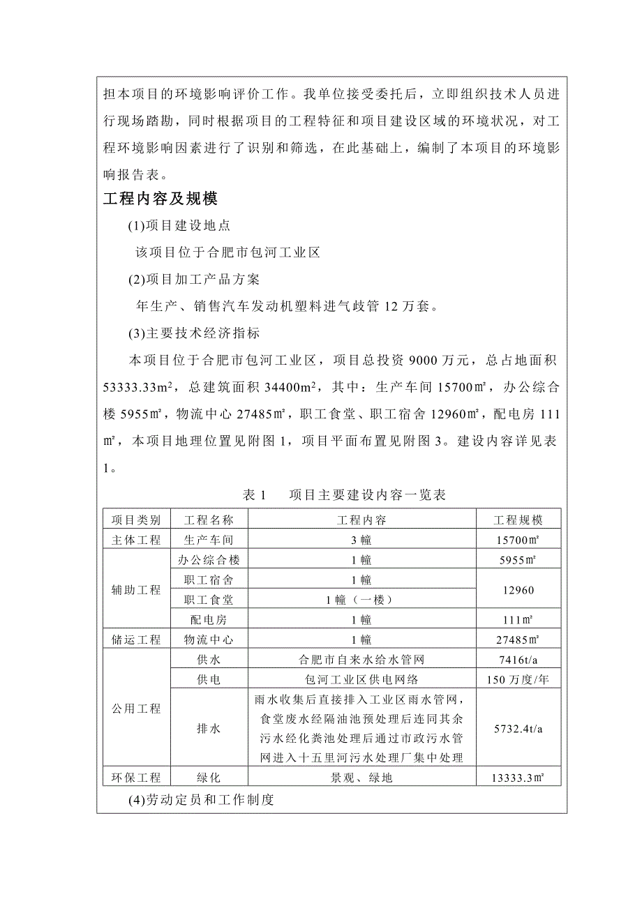 汽车发动机塑料进气歧管项目环评报告表_第4页