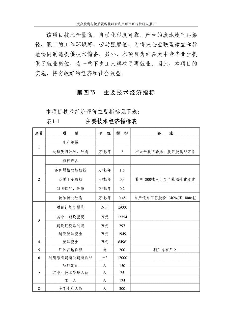 废弃胶囊和轮胎资源化综合利用项目可行性研究报告_第5页