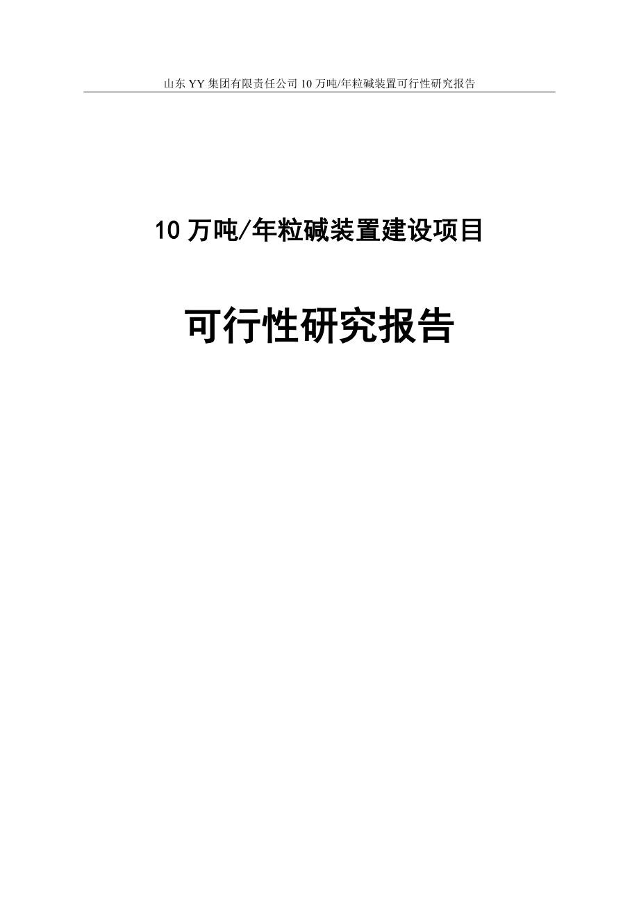 年产10万年粒碱装置建设项目可行性研究报告含财务表_第1页