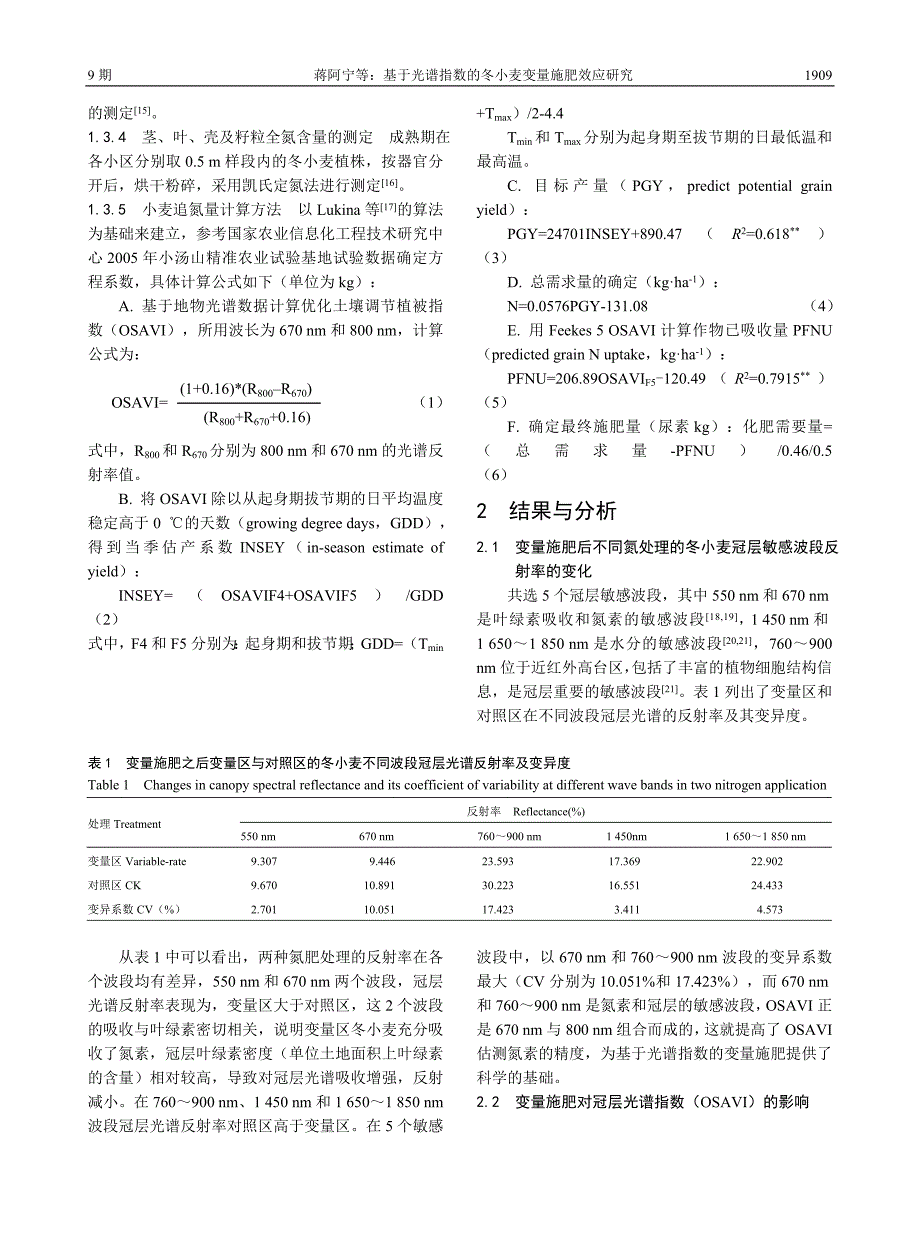 基于光谱指数的冬小麦变量施肥效应研究_第3页