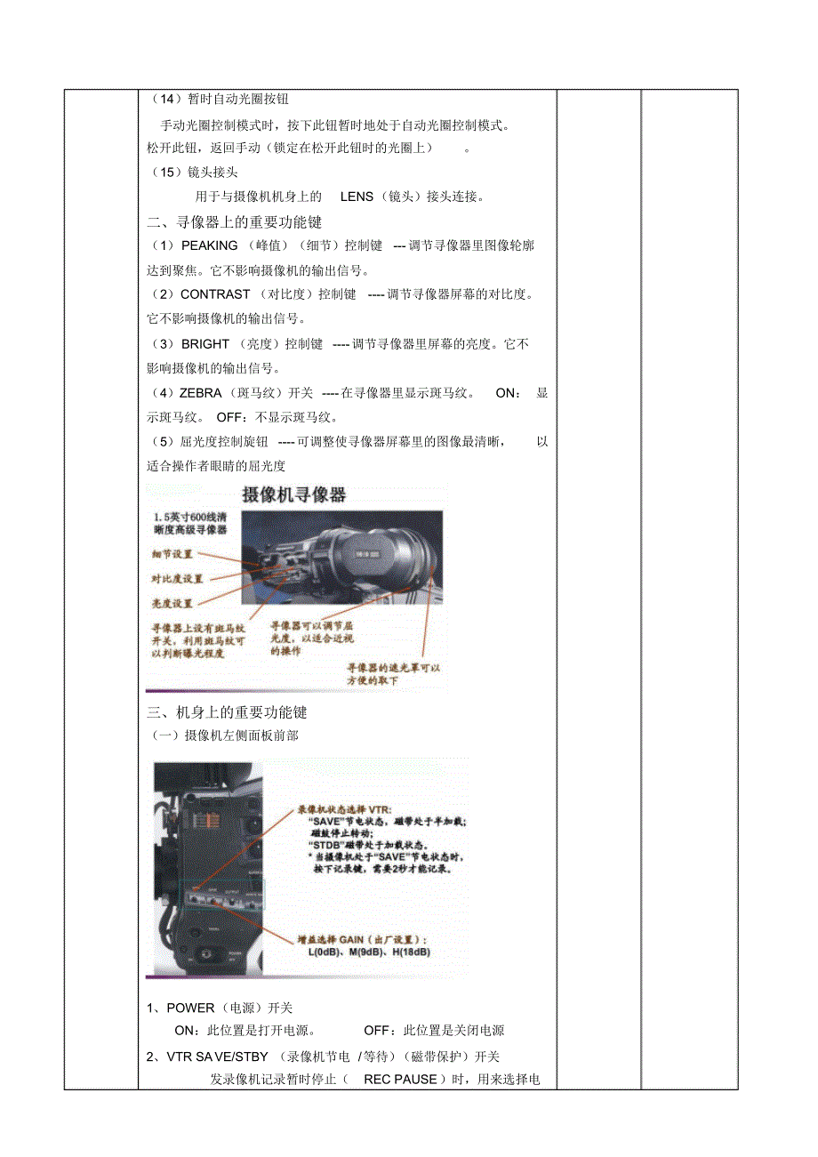 模块三摄像机构成及重要功能键识别_第4页