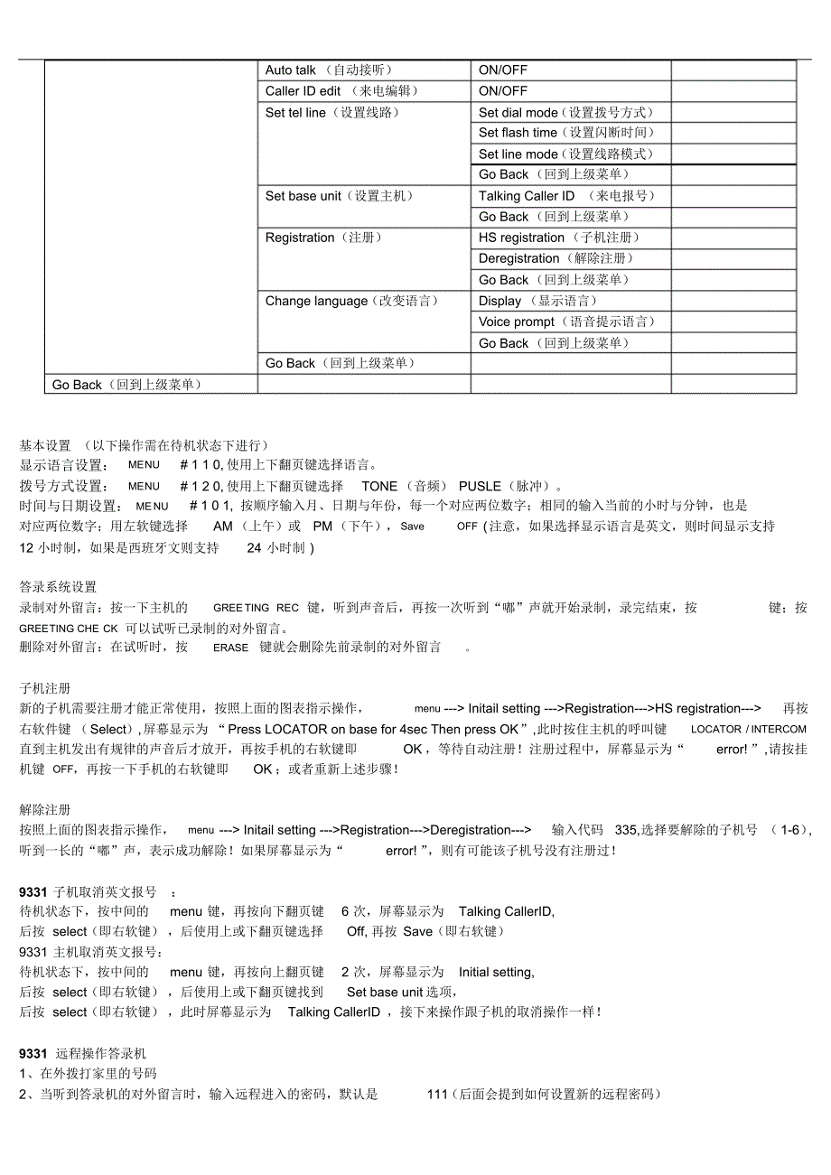 松下无绳电话子母机中文说明书_第2页