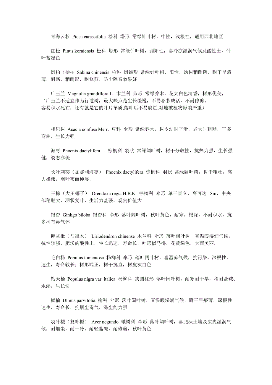 园林绿化树种分类表_第3页