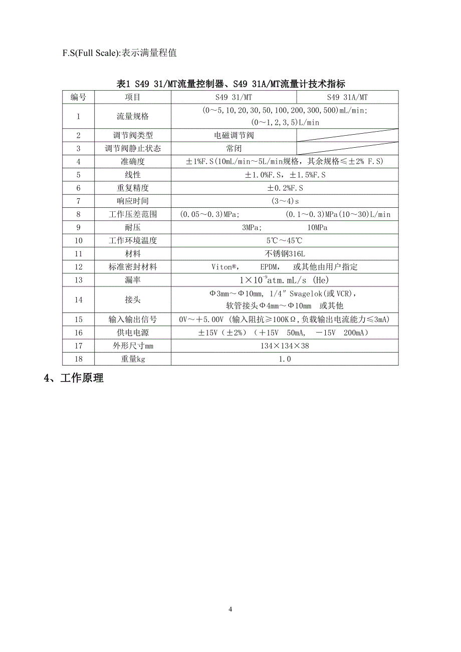 堀场汇博隆S49 31系列流量计,流量控制器说明书_第4页