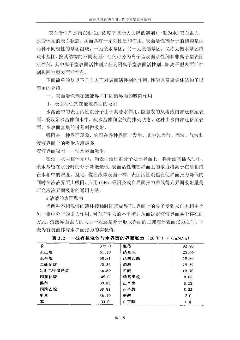 表面活性剂原理及应用课程设计-表面活性剂的作用、性能和聚集体结构_第3页