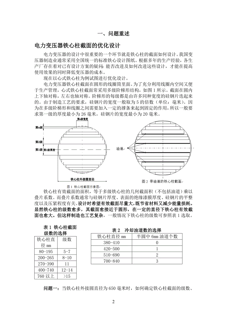 数学建模竞赛论文-电力变压器铁心柱截面的优化设计_第2页