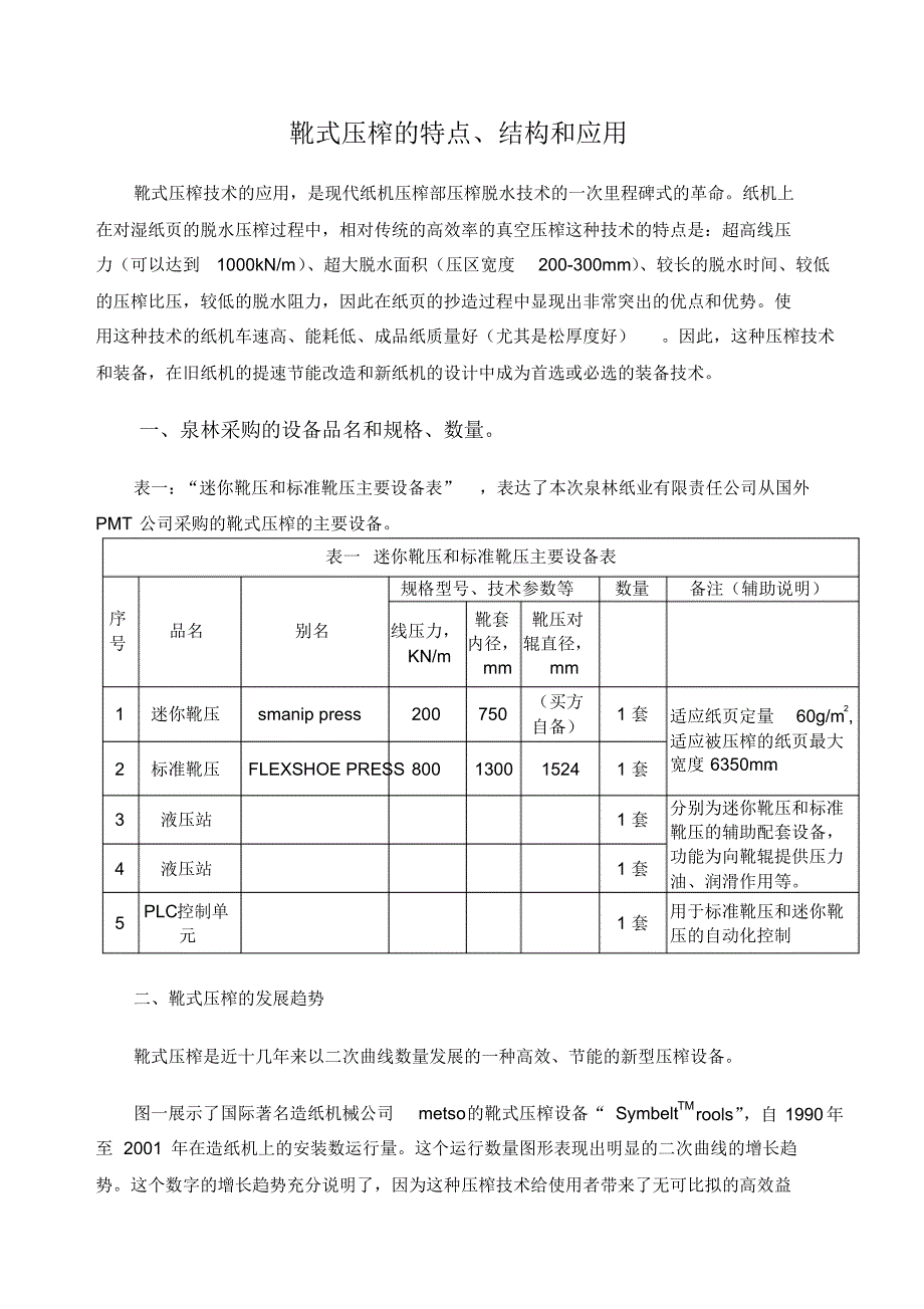 靴式压榨的特点与应用_第1页