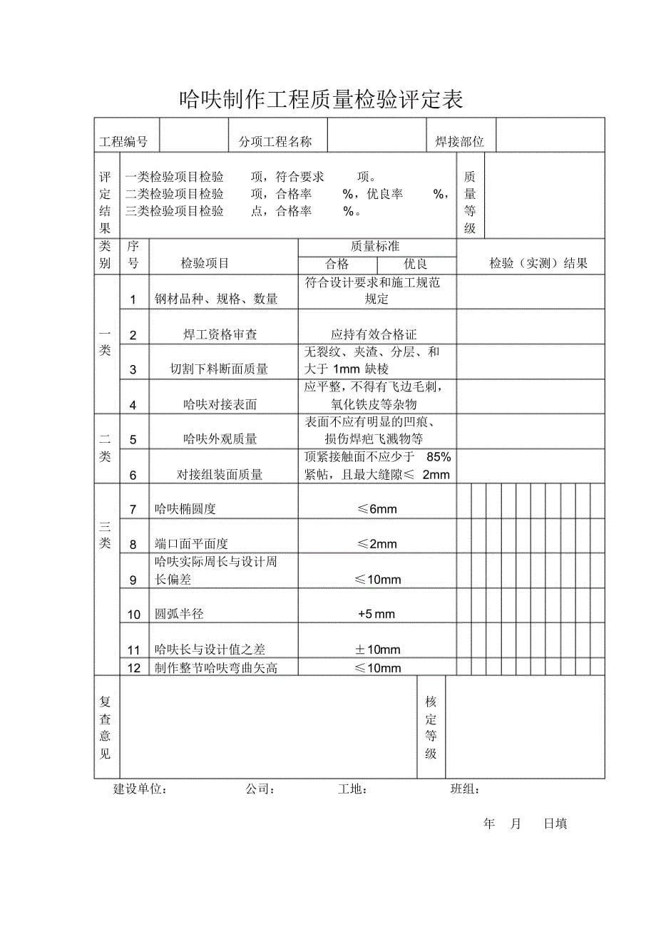 钢管焊接工程质量检验评定表_第5页