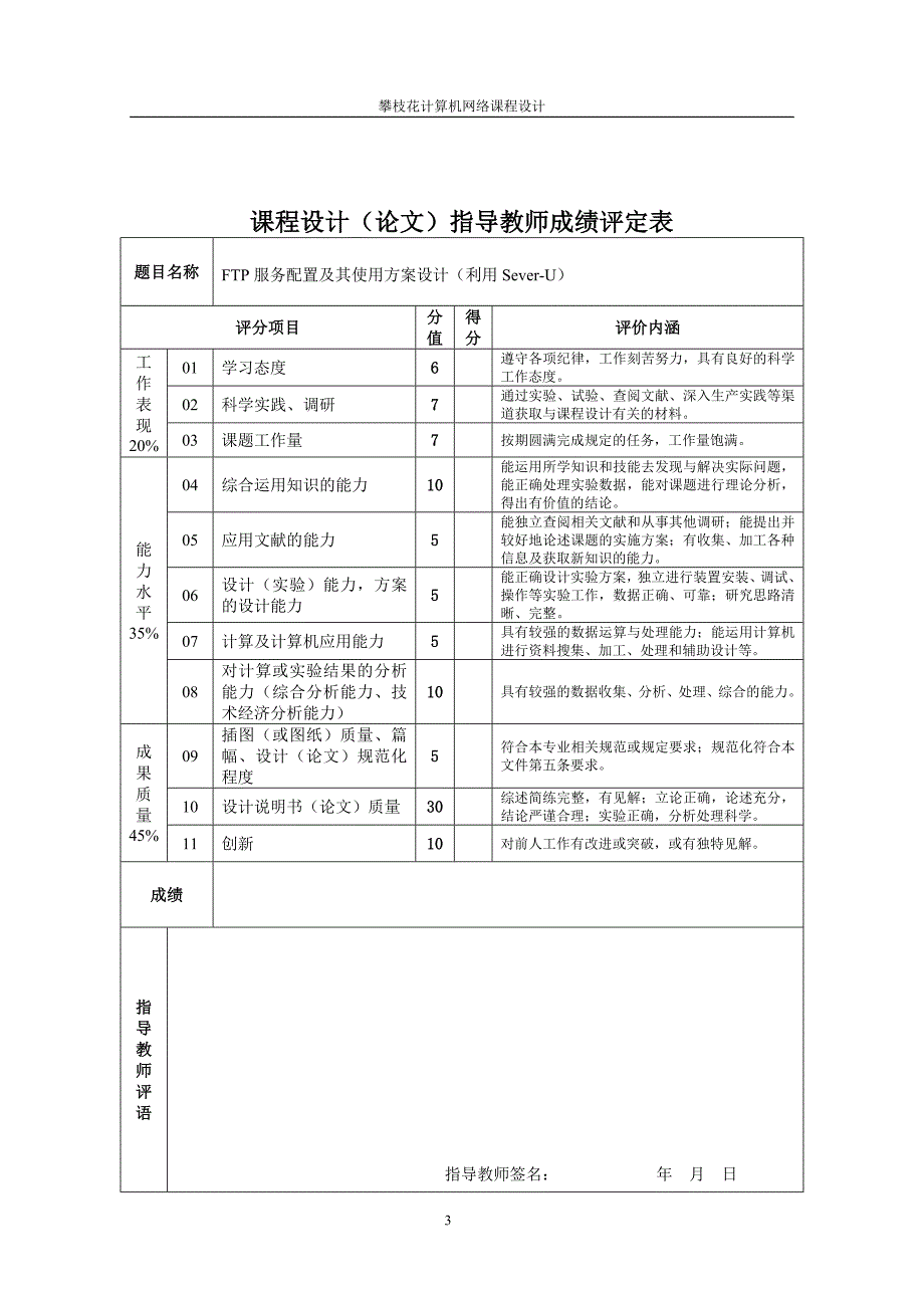 课程设计（论文）-FTP服务配置及其使用方案设计(利用Sever-U)_第3页