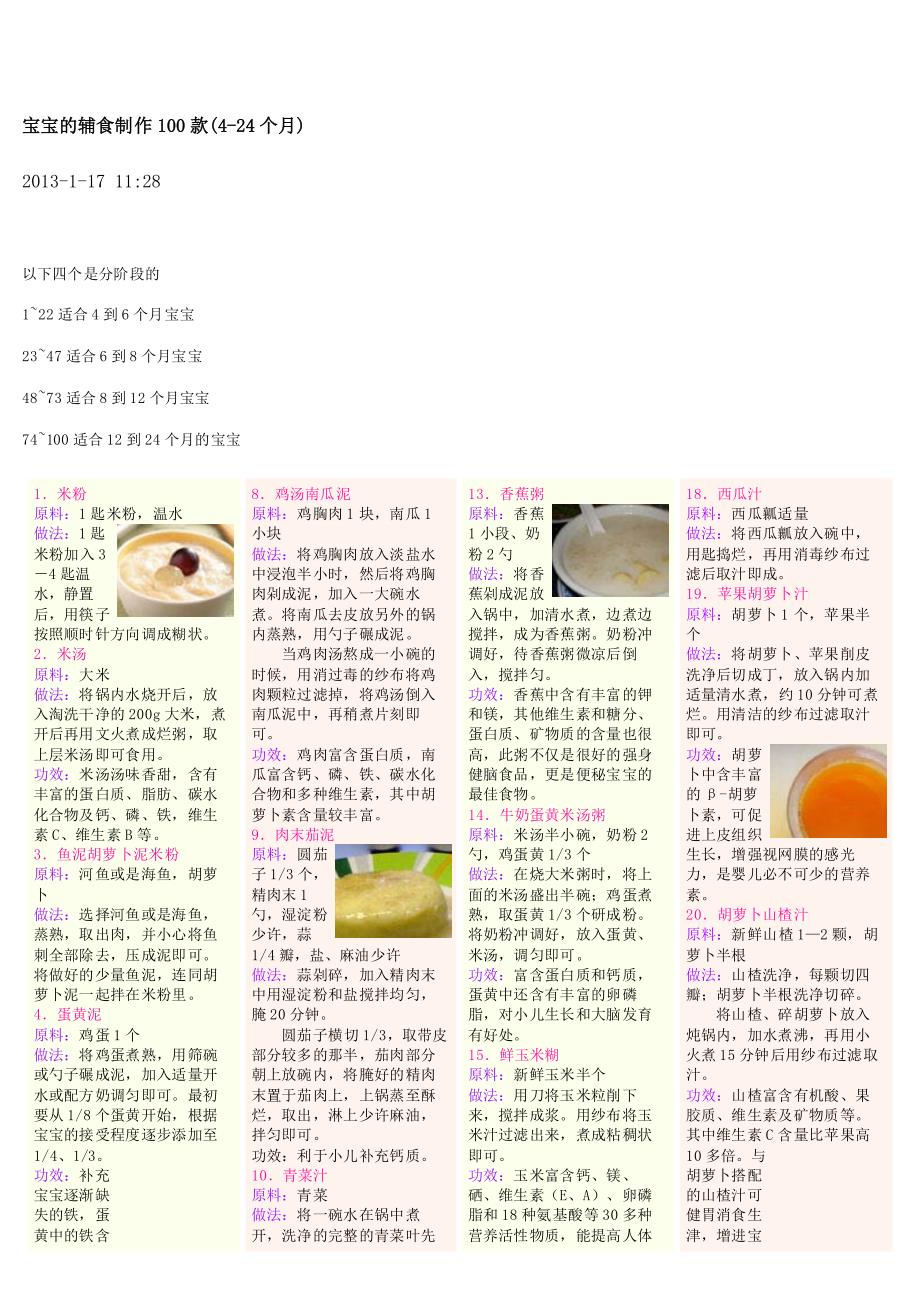 宝宝的辅食制作100款(4-24个月)_第1页